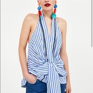 NWOT Zara Striped Halter